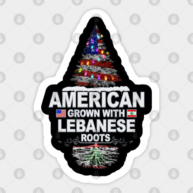 Christmas Tree  American Grown With Lebanese Roots - Gift for Lebanese From Lebanon Sticker by Country Flags